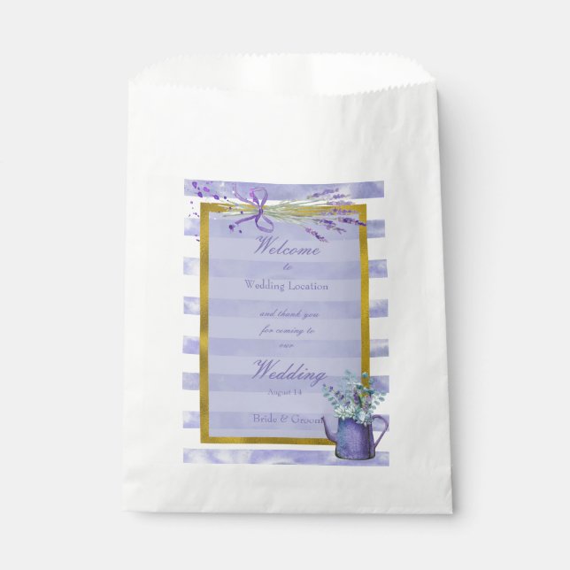 Provence Lavender Purple Flower Floral Wedding Favour Bags (Front)
