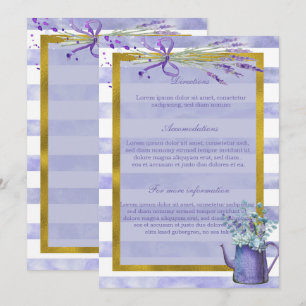 Provence Lavender Purple Flower Floral Wedding Invitation
