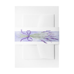 Provence Lavender Purple Flower Floral Wedding Invitation Belly Band