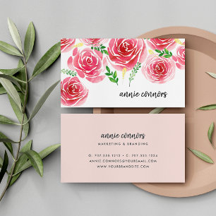 Provence Rose Watercolor Floral Business Card