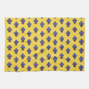 Provence South of France Fleur de Lys Pattern Tea Towel