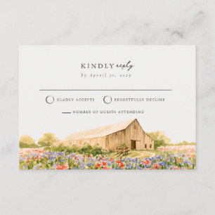 Provence Wildflower Country Wedding RSVP Card