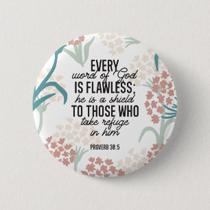 Proverb 30:5 Bible Verse 6 Cm Round Badge