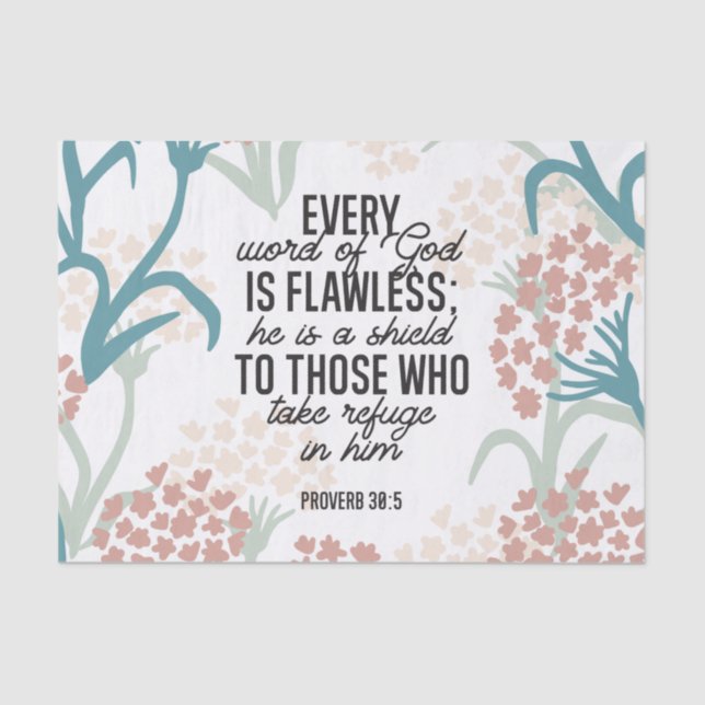 Proverb 30:5 Bible Verse Tissue Paper (Front)