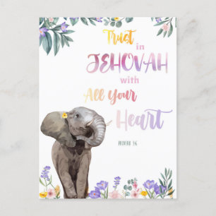 Proverb 3:6 Trust in Jehovah with all your heart Postcard