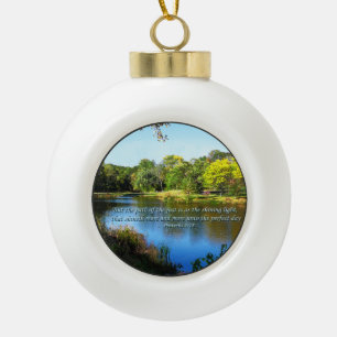 Proverb 4:18 Path of the Just Ceramic Ball Christmas Ornament