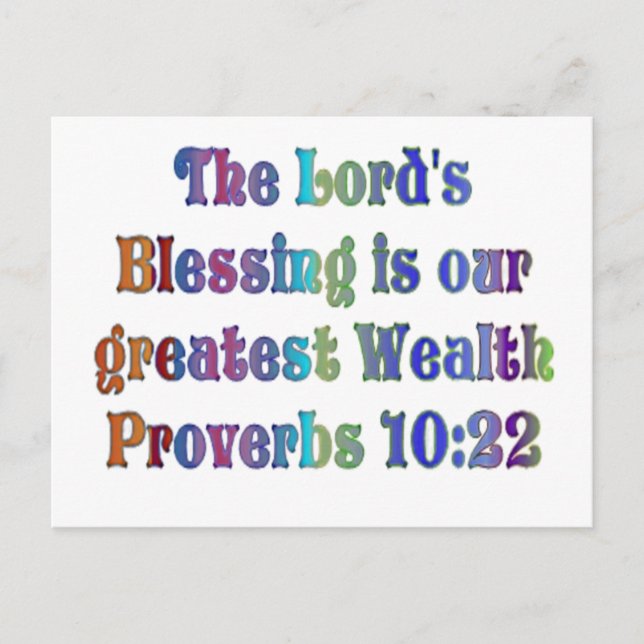 Proverbs 10:22 postcard (Front)