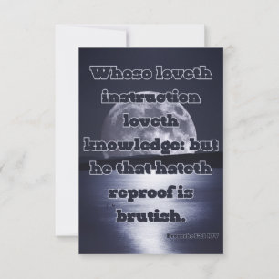 Proverbs 12:1 Bible Verse Pic Greeting Card
