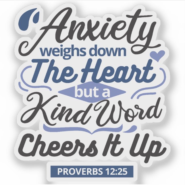 Proverbs 12:25 Bible Verse – Kind Word Art (Front)
