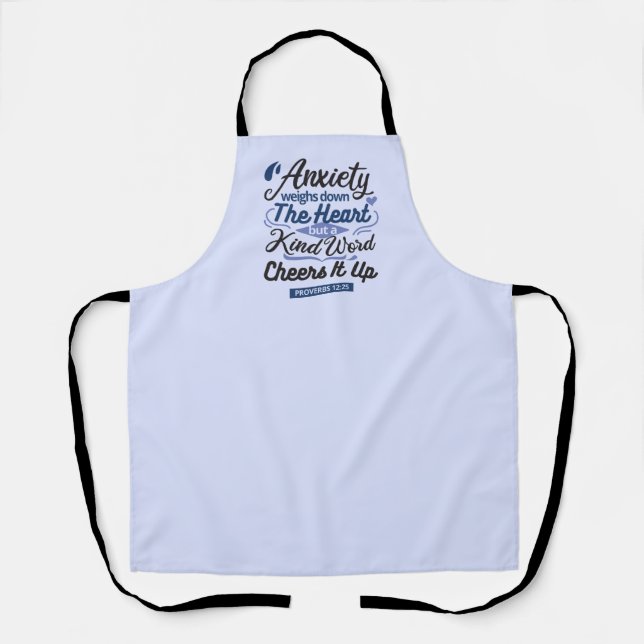 Proverbs 12:25 Bible Verse – Kind Word Art Apron (Front)