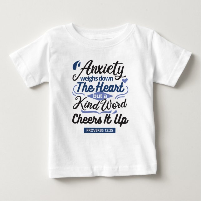 Proverbs 12:25 Bible Verse – Kind Word Art Baby T-Shirt (Front)