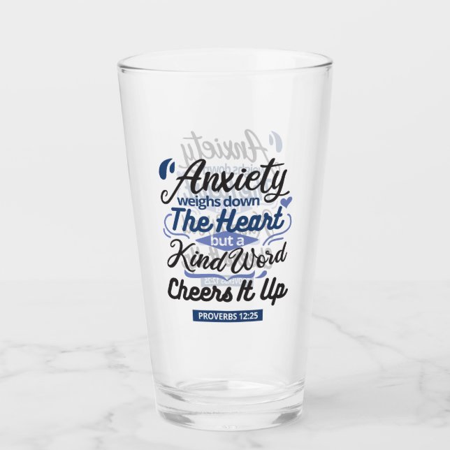 Proverbs 12:25 Bible Verse – Kind Word Art Glass (Front)