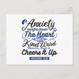Proverbs 12:25 Bible Verse – Kind Word Art Holiday Postcard