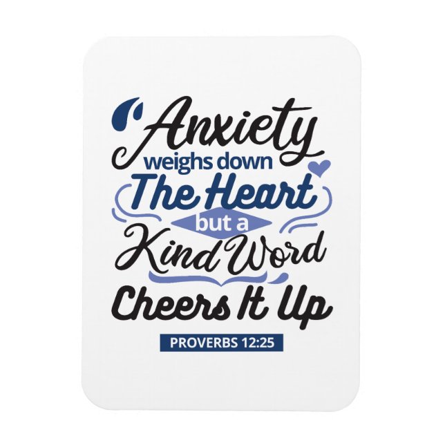 Proverbs 12:25 Bible Verse – Kind Word Art Magnet (Vertical)