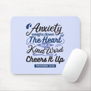 Proverbs 12:25 Bible Verse – Kind Word Art Mouse Pad