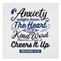 Proverbs 12:25 Bible Verse – Kind Word Art