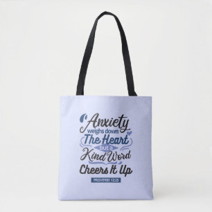 Proverbs 12:25 Bible Verse – Kind Word Art Tote Bag