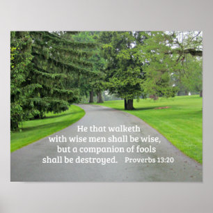 Proverbs 13:20 He that walketh with wise men Poster