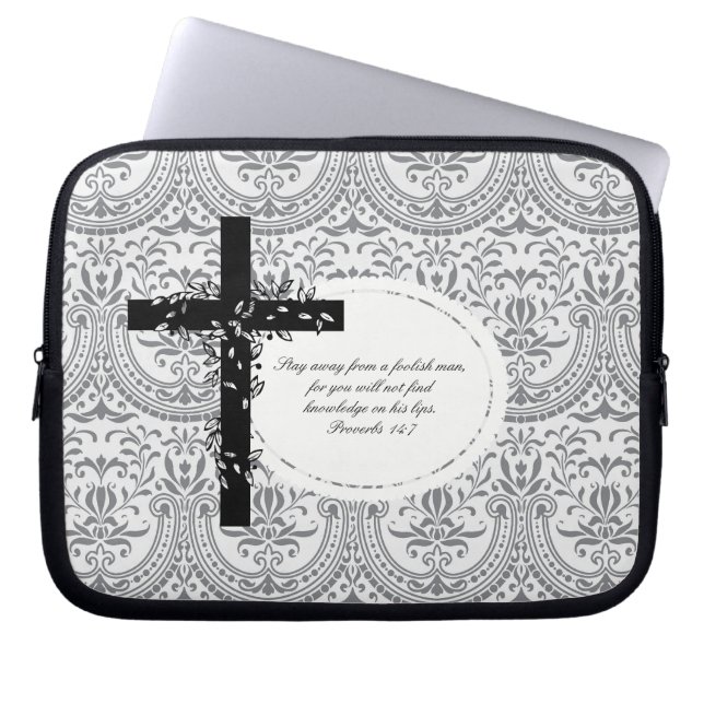Proverbs 14:7 Laptop or Netbook Carrier Sleeve (Front)