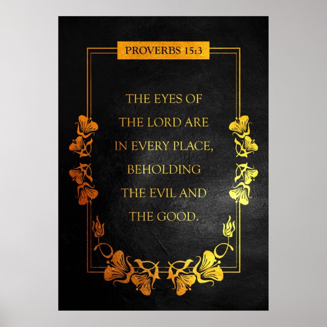 Proverbs 15:3 Bible Verse Poster (Front)