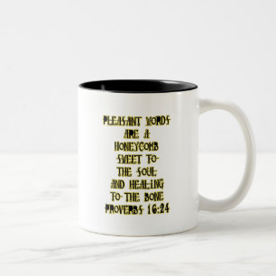 Proverbs 16:24 Two-Tone coffee mug