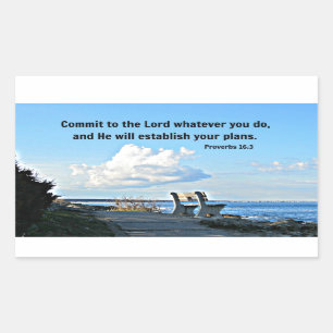 Proverbs 16:3 Commit to the Lord whatever you do.. Rectangular Sticker