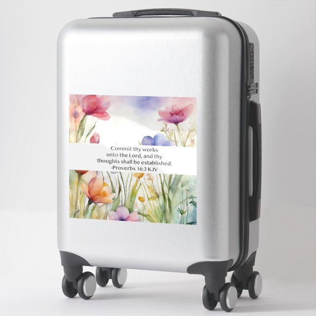 Proverbs 16:3 KJV Commit Thy Works Scripture (Suitcase)