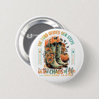 Proverbs 16:9 6 cm round badge