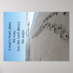 Proverbs 16:9 Blessed Steps Poster