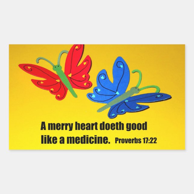Proverbs 17:22 rectangular sticker (Front)