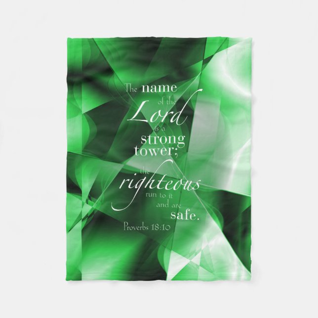 Proverbs 18:10 fleece blanket (Front)