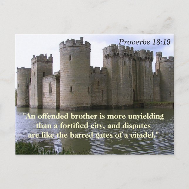 Proverbs 18 19 Offended Brother Bible Verse Card (Front)