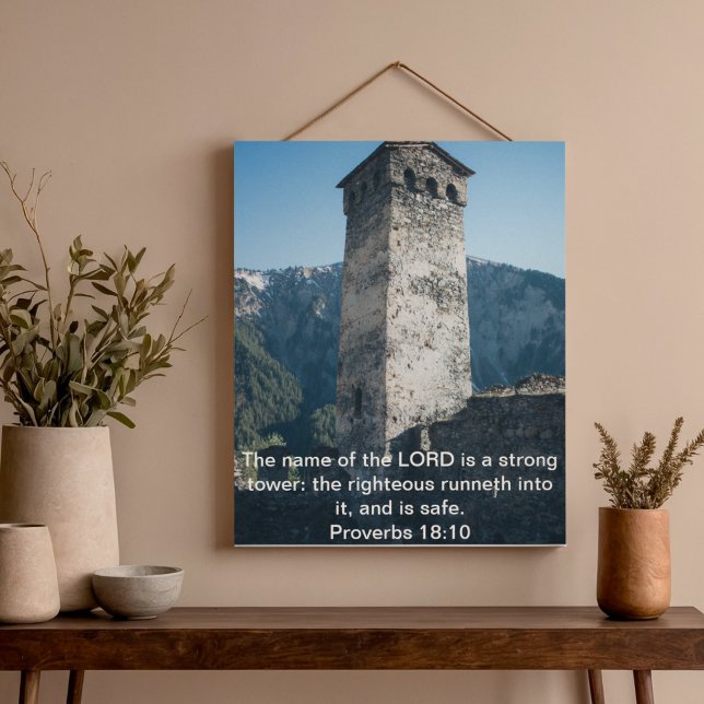 Proverbs 18 Strong Tower KJV Bible Verse Wall Art (Proverbs 18 Strong Tower KJV Bible Verse Wall Art)