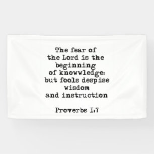 Proverbs 1:7  The fear of the Lord  Banners