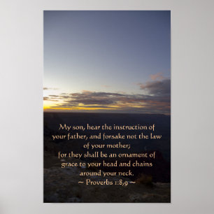 Proverbs 1:8,9 Poster