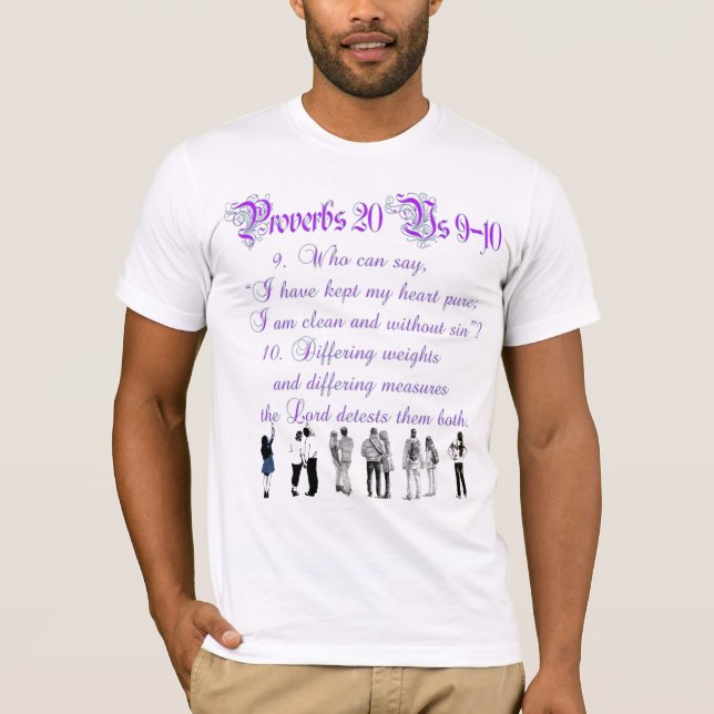 Proverbs 20 Unisex Custom Graphics Canvas T-Shirt (Front)