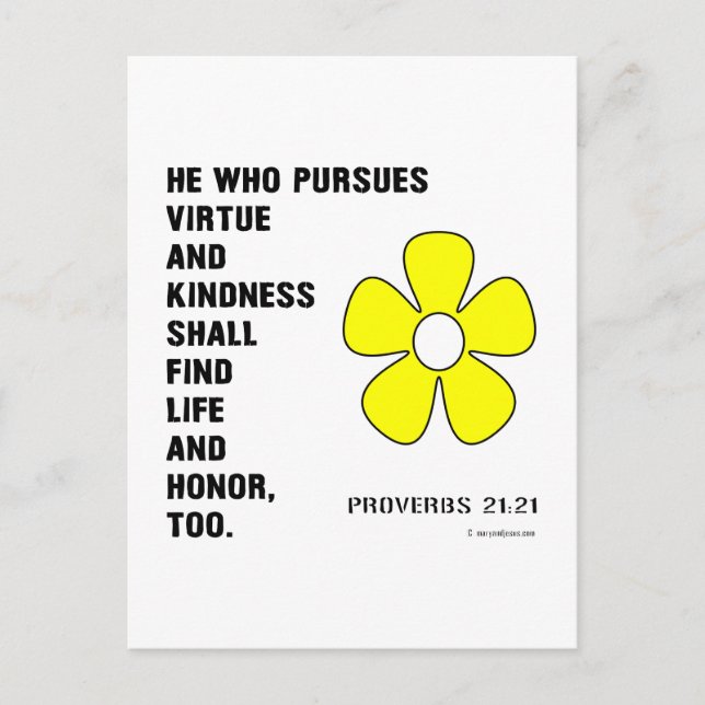 Proverbs 22:21 Virtue Postcard (Front)