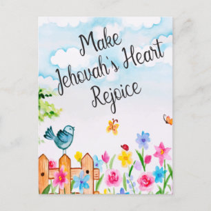 Proverbs 27:11 Make Jehovahs' heart rejoice Postcard