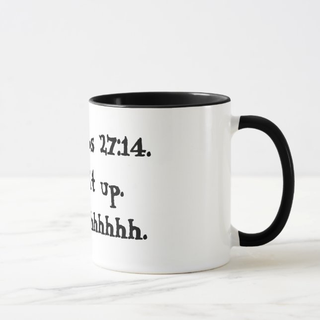 Proverbs 27:14 Mug Black and White (Right)