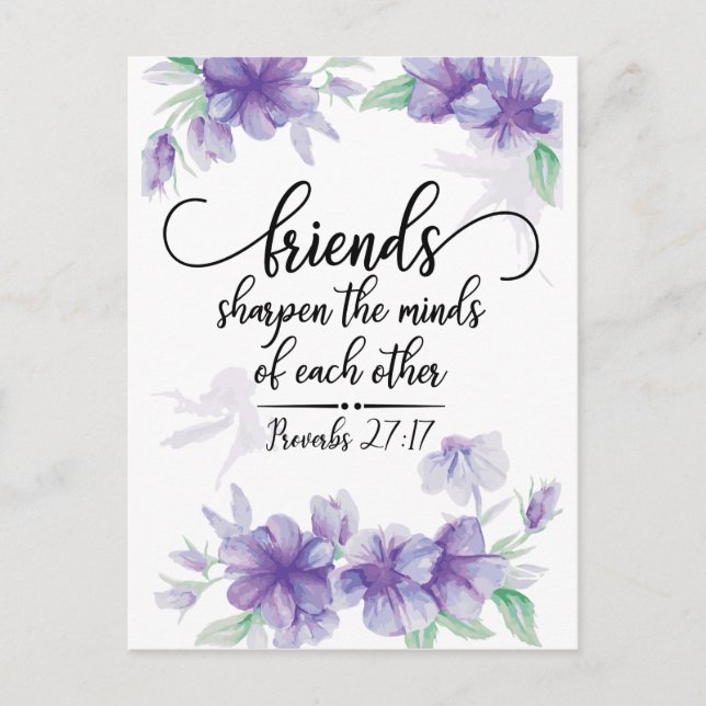 Proverbs 27:17 Friends Sharpen the Minds Postcard (Front)