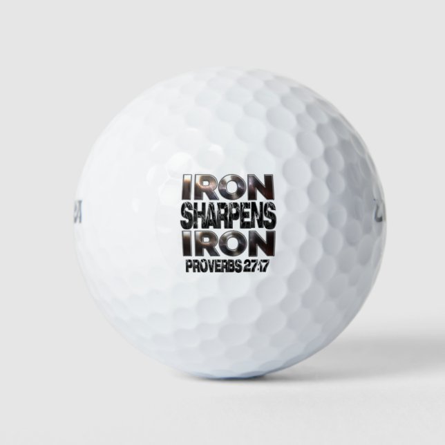 Proverbs 27-17 Iron sharpens Iron Golf Balls (Front)