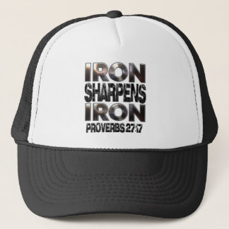 Proverbs 27-17 Iron sharpens Iron Trucker Hat