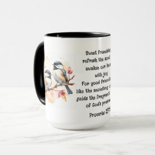 Proverbs 27:9 Friendship Bible Quote Cute Birds Mug