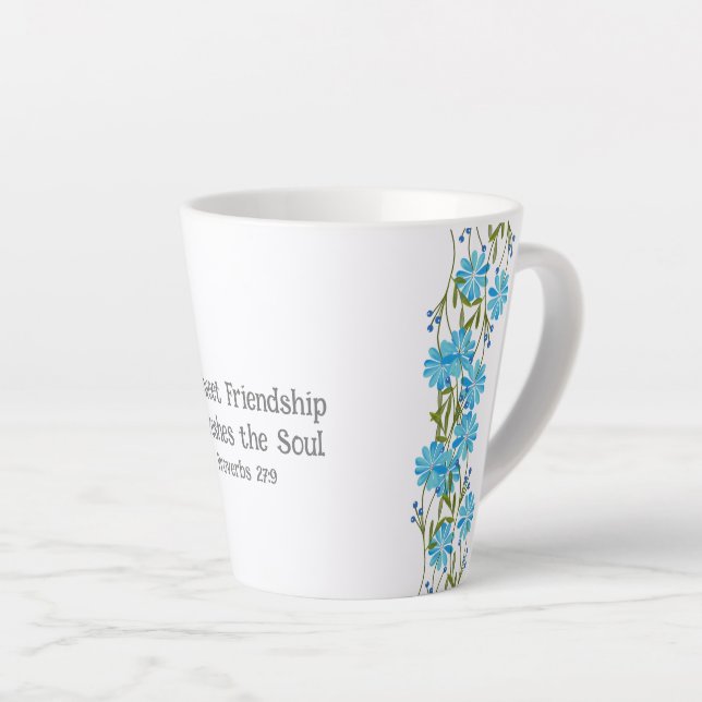 Proverbs 27:9 Friendship Religious Christian  Latte Mug (Right Angle)