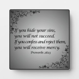 Proverbs 28:13 plaque