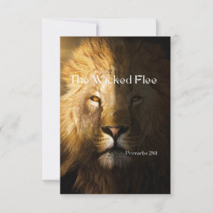 Proverbs 28:1 Bible Quote KJV Flat Greeting Card