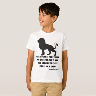Proverbs 28:1 Bible Verse Quote KJV Boy's T-Shirt