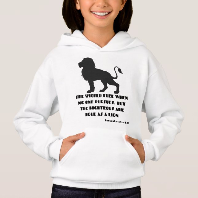 Proverbs 28:1 Bible Verse Quote KJV Girl's (Front)
