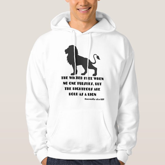 Proverbs 28:1 Bible Verse Quote KJV Men's  Hoodie (Front)