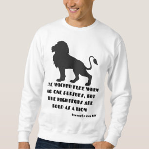 Proverbs 28:1 Bible Verse Quote KJV Men's Sweatshirt